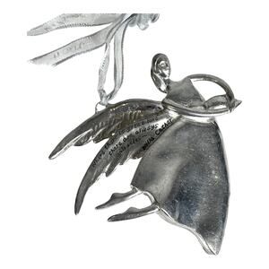 VTG Pewter ANGEL ORNAMENT 4" Great Love Miracles by Willa Cather Silver Metal